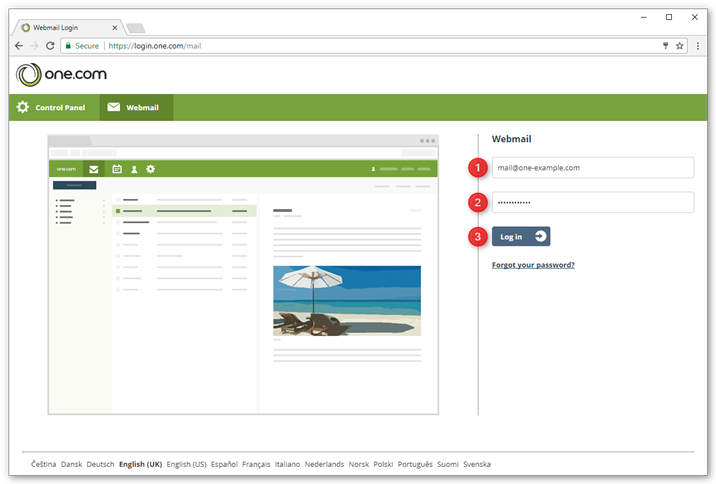 You are currently viewing Logging on to webmail (one.com)